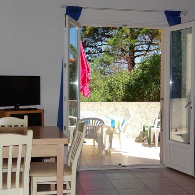 Terrasse d'une villa en location dans la résidence de vacances Sant ambroggio